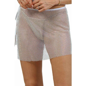 jupe maille strassée – vue de face – transparente